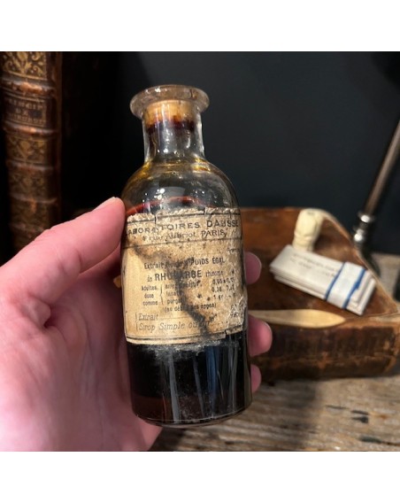 Extrait De Rhubarbe Flacon De Pharmacie Ancien