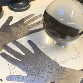 Palmistry hand in metal -...