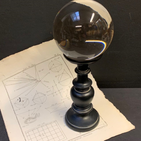 Crystal ball on its square base