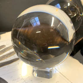 Crystal ball on its square base