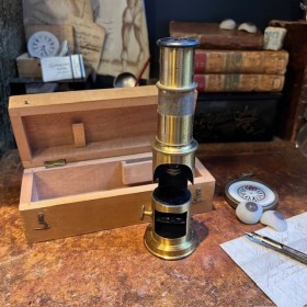 Antique drum microscope in...