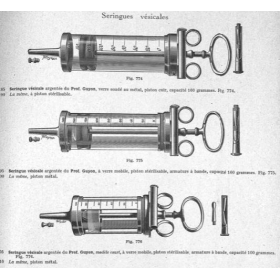 Seringue vésicale de Guyon ancienne en métal